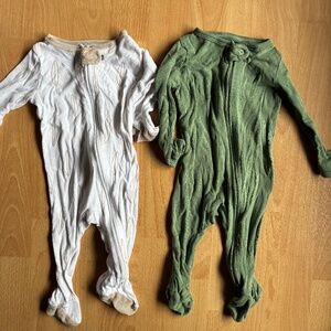 2 Cloud island zip up pjs size 0-3 months